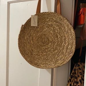 Straw Circular Tote Bag